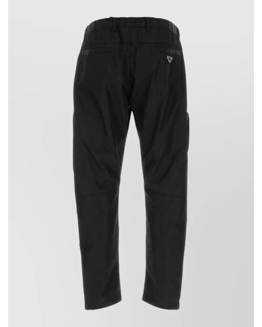 Prada Black Tailored Pants Featuring Back And Side Pockets for men
