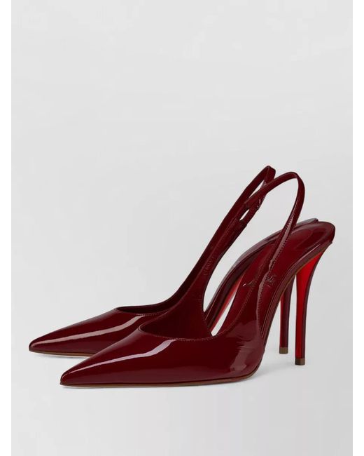Christian Louboutin Red Patent Leather Slingback Pumps