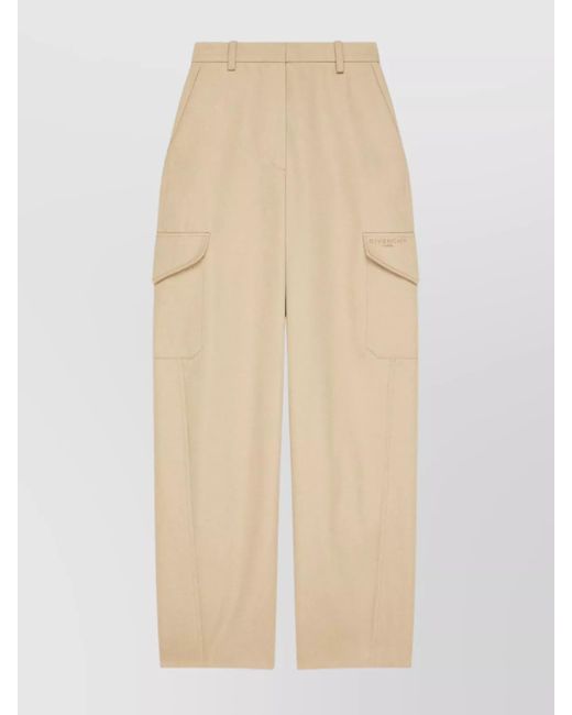Givenchy Natural Cotton And Wool High-Rise Relaxed-Fit Cargo Trousers