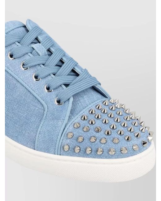 Christian Louboutin Blue Louis Junior Spikes Leather Low Sneakers for men