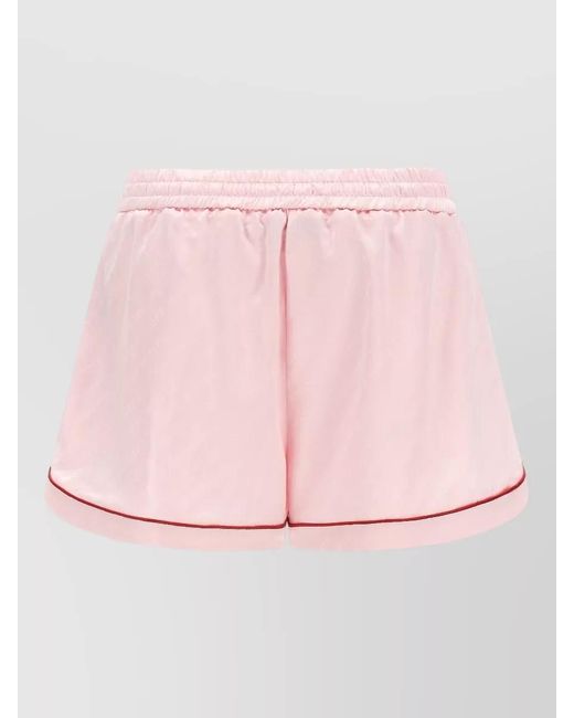 Off-White c/o Virgil Abloh Pink Jacquard Satin Short Shorts