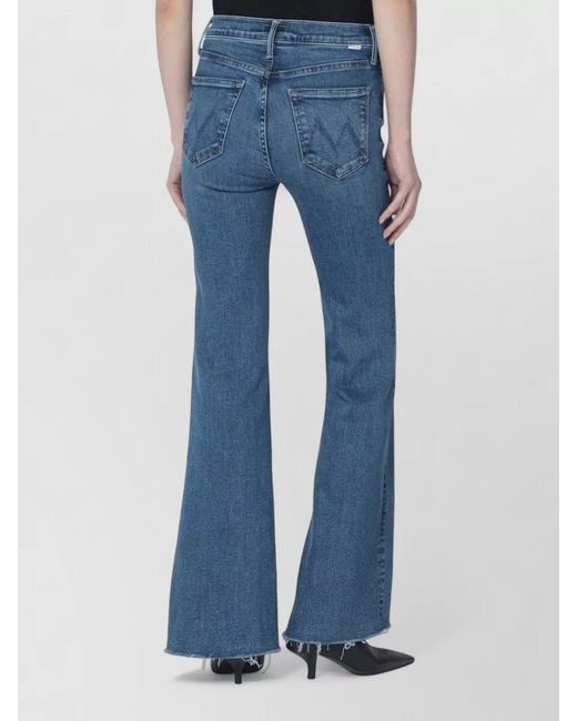 Mother Blue Denim Flared Trousers