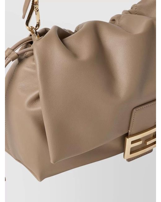 Fendi Natural Baguette Soft Large Clutch Shoulder Bag