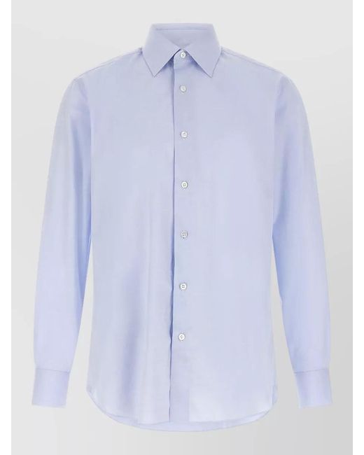Brioni Blue Clark Regular-Fit Cotton Shirt for men