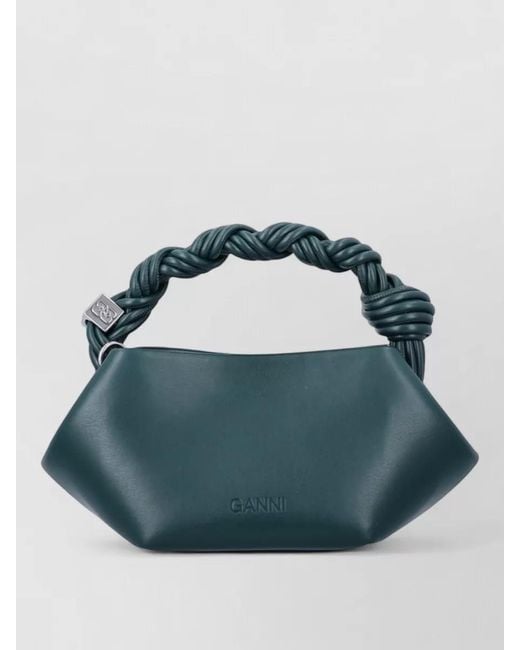 Ganni Blue Bou Mini Leather Shoulder Bag