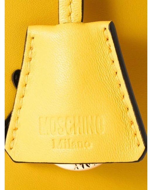 Moschino Yellow Calf Leather Mini Shoulder Bag