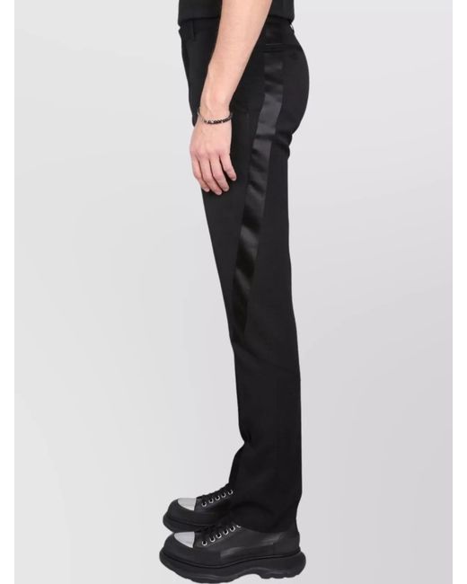McQueen Black Virgin Wool Tailored Trousers for men
