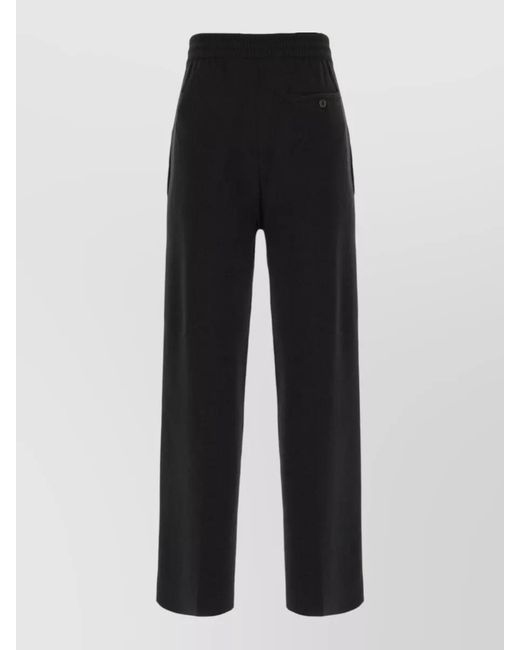 Lanvin Black Cashmere Straight-Leg Trousers