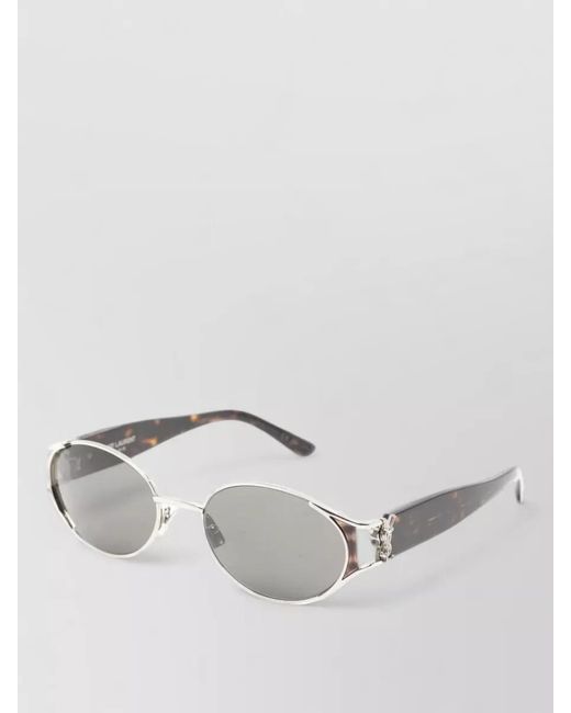 Saint Laurent Gray Oval Frame Sunglasses