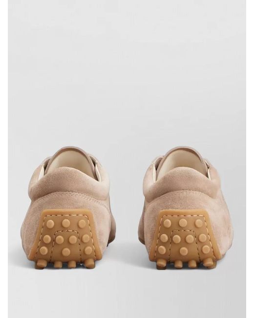 Tod's Natural Suede Panelled Low-Top Sneakers