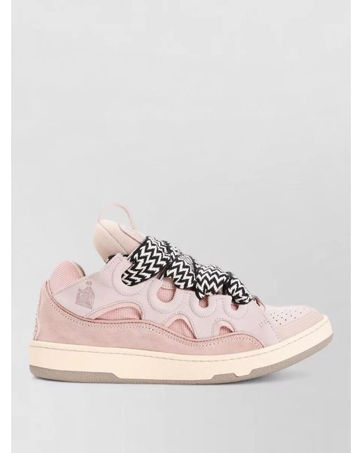Lanvin Pink Leather Low-Top Sneakers