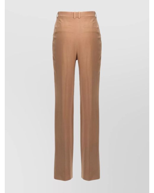 Saint Laurent Multicolor Silk High-Rise Straight-Leg Tailored Trousers