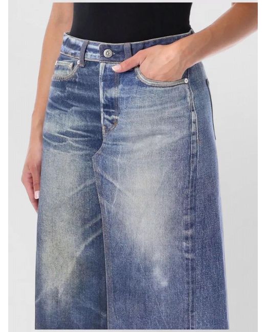 Our Legacy Multicolor High Waist Denim Skirt Wide Leg Design