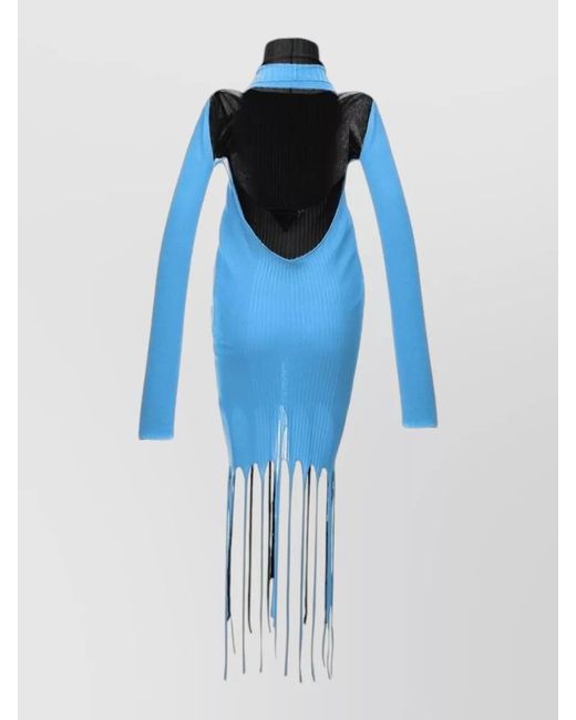 Bottega Veneta Blue Silk Midi Dress
