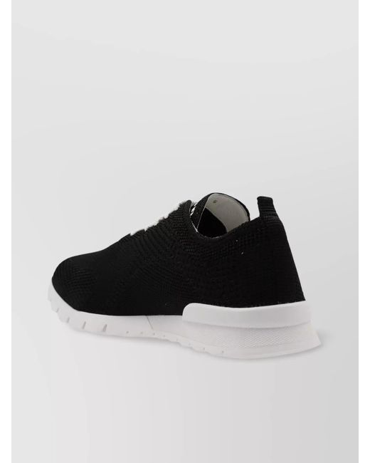 Kiton Black Mesh Upper Sneakers Rubber Sole for men
