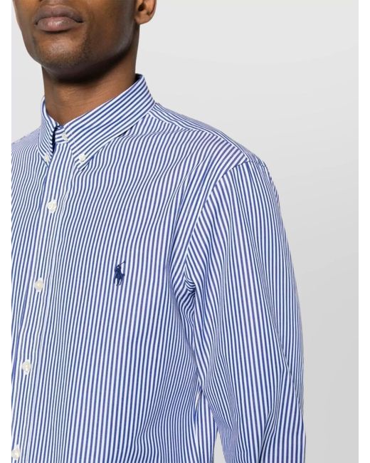 Polo Ralph Lauren Blue Striped Cotton Button-Down Shirt for men
