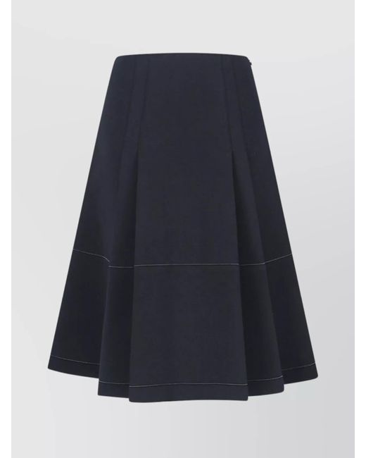 Marni Blue High-Waisted A-Line Skirt Panel Detailing