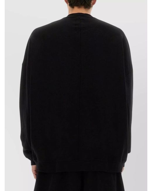 Rick Owens Black Cotton Jumbo Sweatshirt for men
