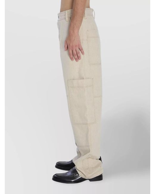 Jacquemus Natural Denim High-Rise Wide-Leg Cargo Trousers for men
