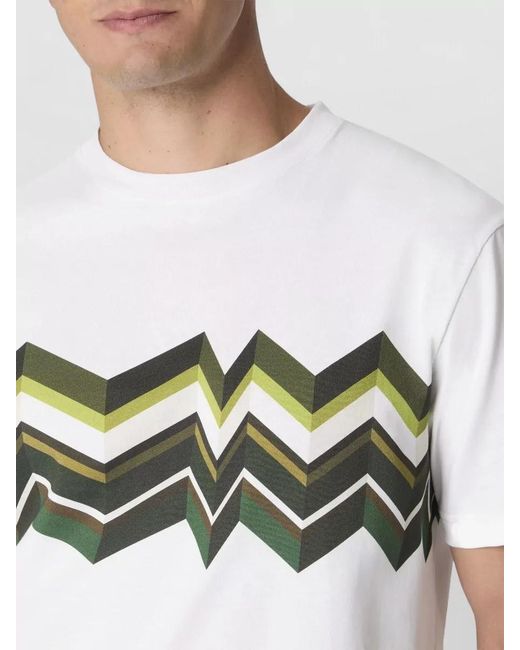 Missoni Gray Short Sleeve T Shirt Zigzag Pattern for men