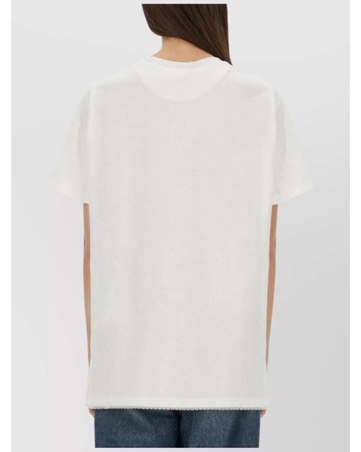 Stella McCartney Blue Lace Insert Relaxed Fit T-Shirt