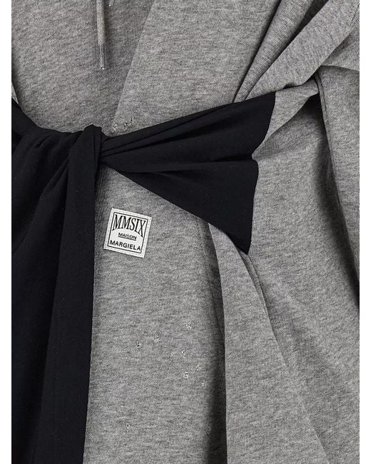 MM6 by Maison Margiela Gray Hooded Dress Gloves And Front Pocket
