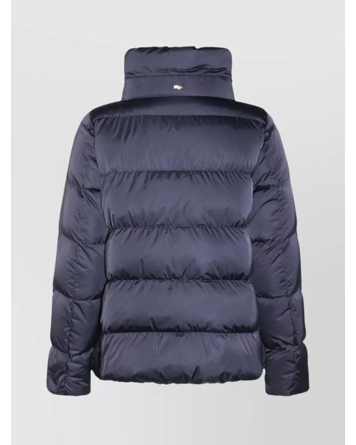 Herno Blue Padded Jacket Featuring Drawstring Elements