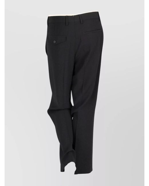 Ann Demeulemeester Black Slim-Fit Cropped Tailored Trousers