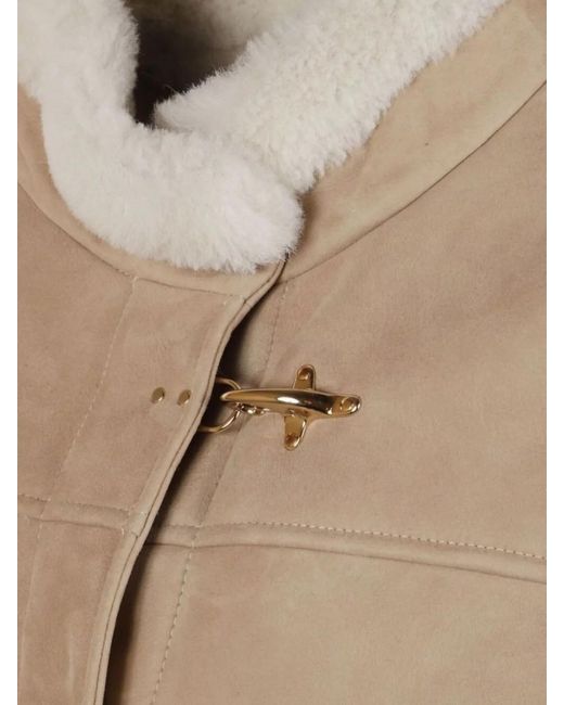 Fay Natural Leather Panelled Cape for men