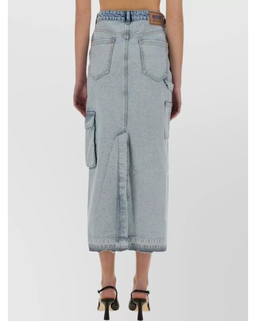 Moschino Blue Denim High-Rise Maxi Skirt