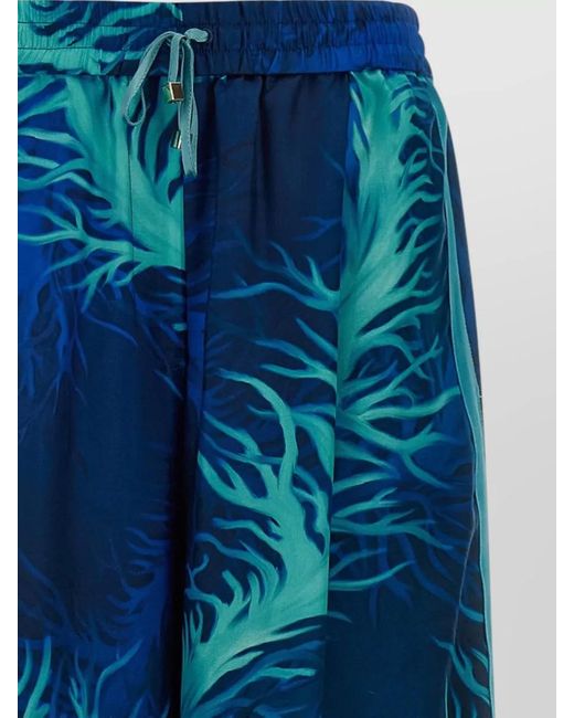 F.R.S For Restless Sleepers Blue Wide Leg Pants Featuring Side Pocket