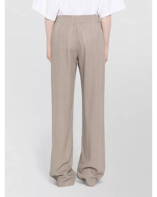 Golden Goose Deluxe Brand Purple Journey Wide Leg Pinstripe Viscose Trousers