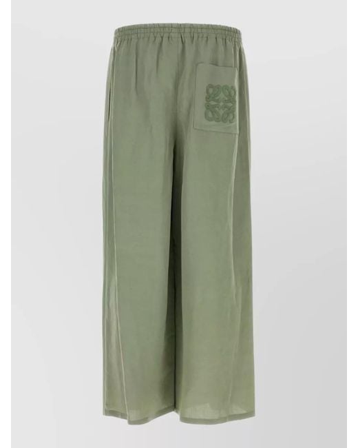 Loewe Green Viscose Blend Wide Leg Shorts Ibiza for men