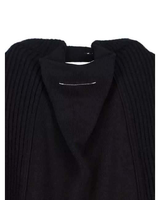 MM6 by Maison Margiela Blue Oversized Wool-Blend Crewneck Cardigan