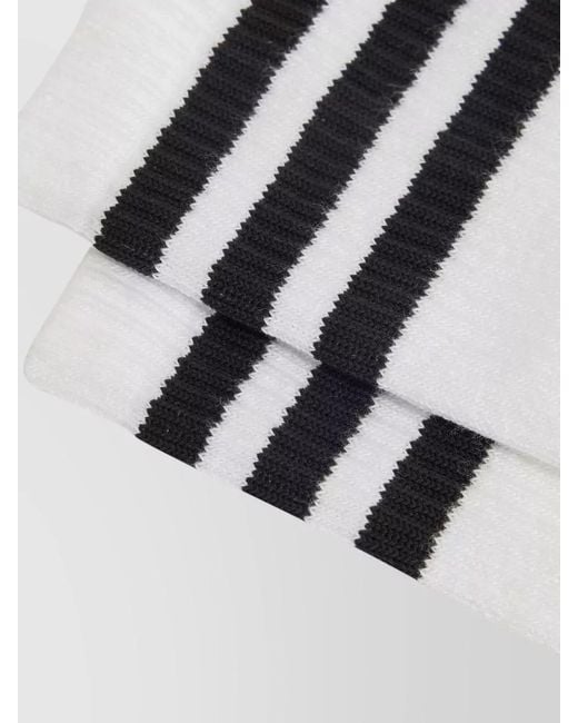 Y-3 White Cotton Blend Socks Ribbed Cuffs Striped for men