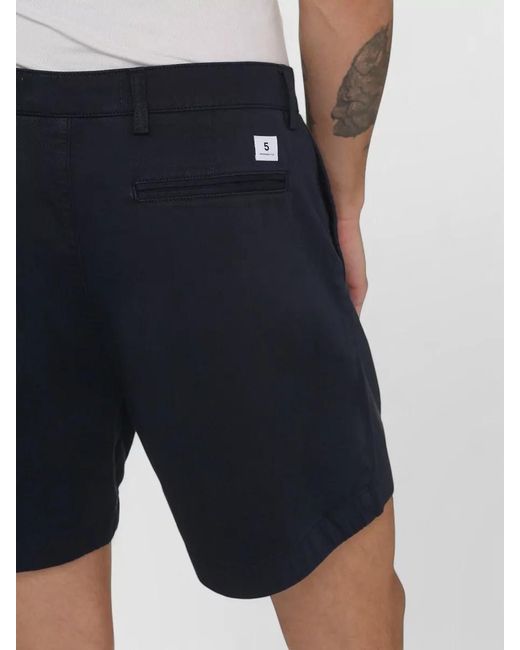Department 5 Blue Cotton Bermuda Shorts Belt Loops Pockets for men