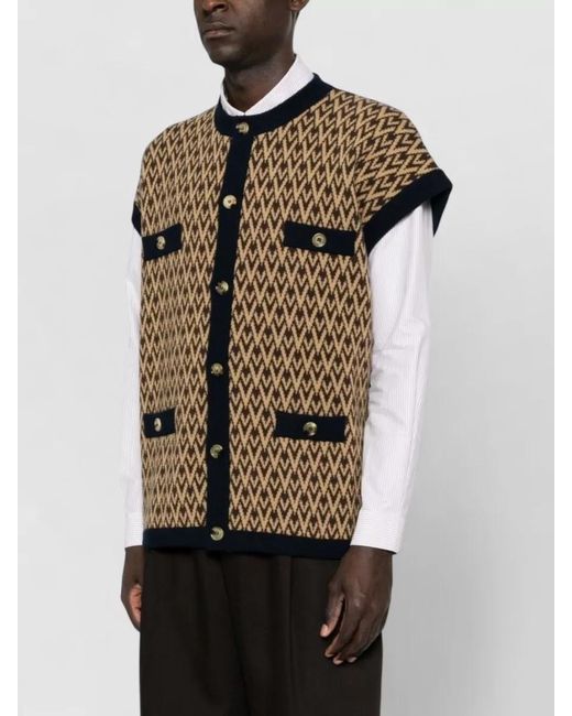 Valentino Garavani Multicolor Knit Jacket Short Sleeves Regular Fit Pockets for men