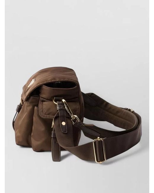 Prada Brown Explore Medium Re Nylon Flap Belt Bag