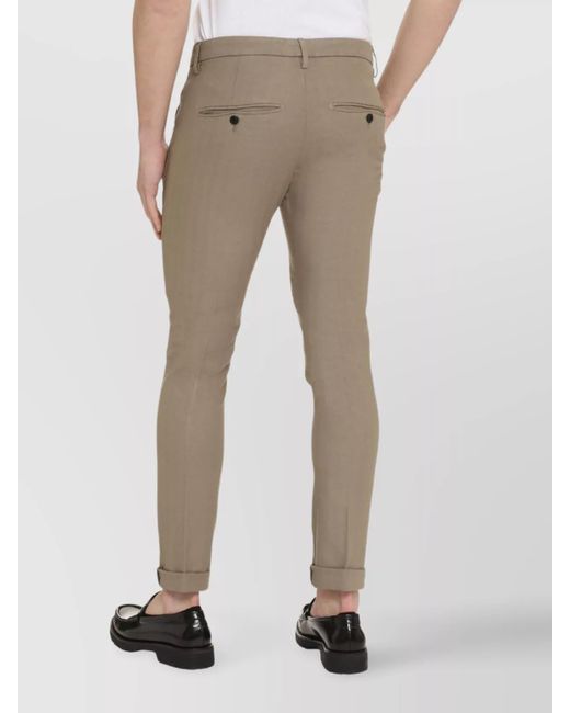 Dondup Gray Cotton Chino Trousers for men