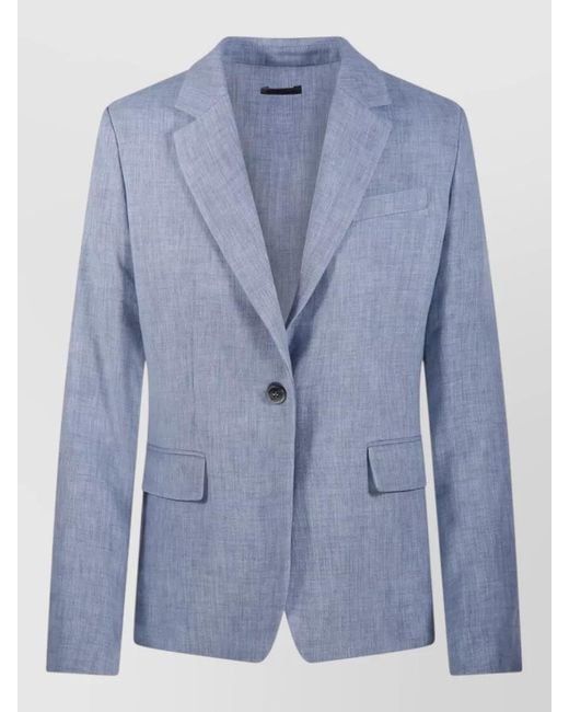 P.A.R.O.S.H. Blue Linen Suit Jacket