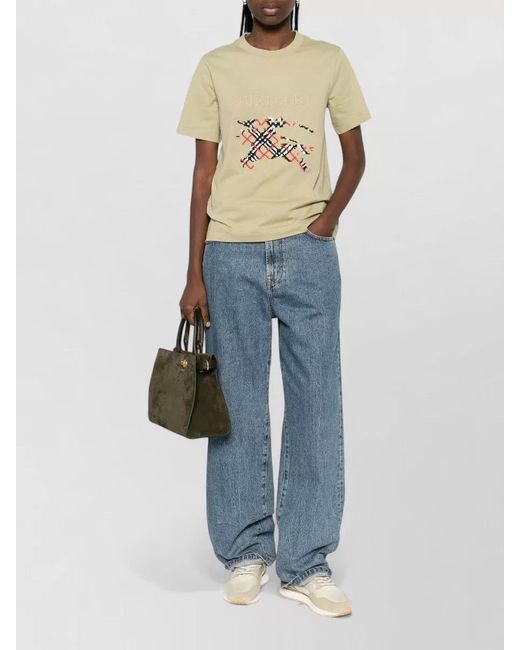 Burberry Natural Ribbed Cotton T-Shirt