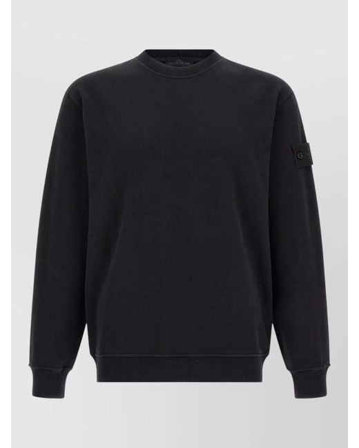Stone Island Blue Ghost Badge Crew Neck Sweatshirt for men