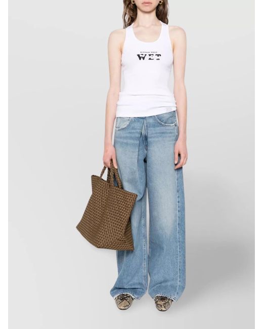Stella McCartney White Cotton Graphic Tank Top