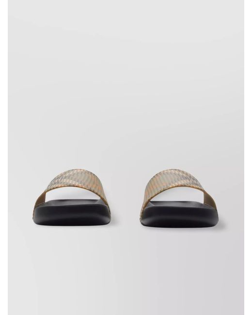 Burberry Multicolor Checked Slide Sandals