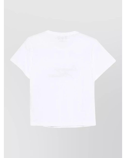 Emporio Armani White Cotton Sequin Logo Short-Sleeve T-Shirt