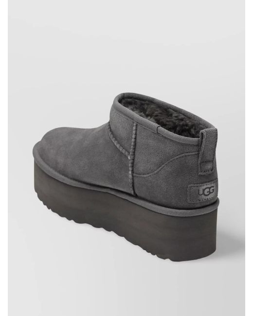 Ugg Gray Suede Platform Ankle Boots
