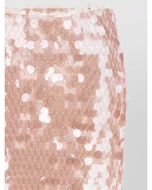 Tory Burch Pink Sequin Knee Length Fitted Long Skirt