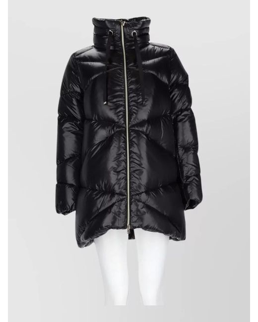 Herno Black Padded High Collar Casual Jacket Lightweight