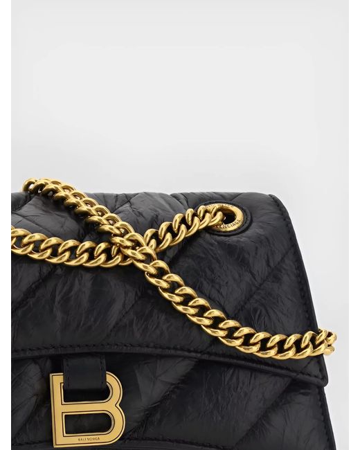 Balenciaga Black Crush Small Leather Shoulder Bag