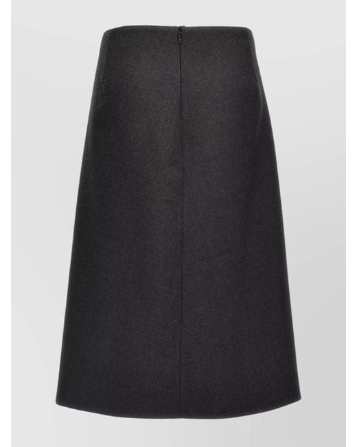 Jil Sander Black High-Waisted A-Line Plain Pattern Skirt